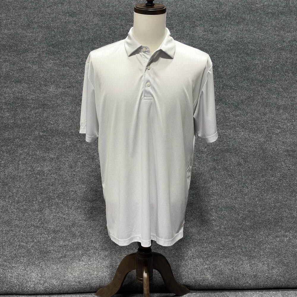 Jack Nicklaus Polo Shirt Mens Large Gray StayDri Herringbone Golf Performance